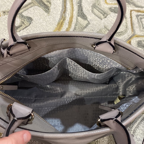 ♠️ Kate spade beautiful gray leather large top handle satchel shoulder bag ♠️ - Picture 13 of 16